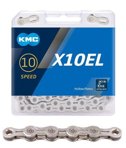 Цепь KMC X10EL 1/2 x 11/128, 10ск., 114 звеньев, серебристая